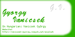 gyorgy vanicsek business card